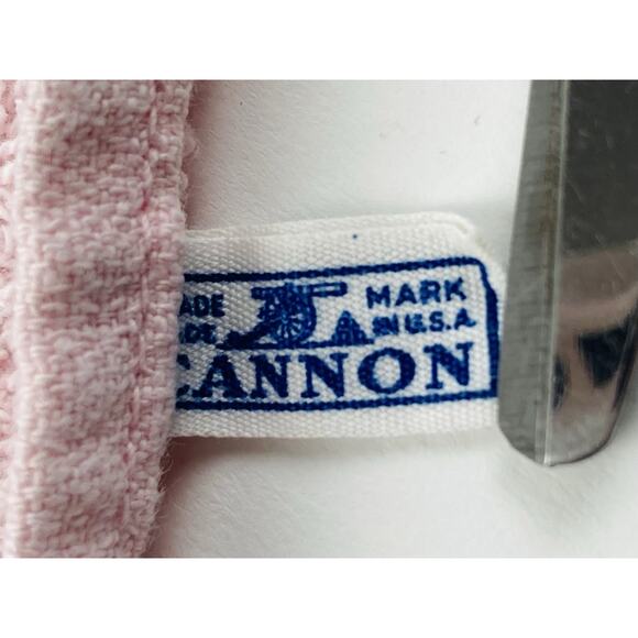 Cannon Bath Body Hand Towel Set Vintage Pink Floral Appliqué Gold Rose USA Flowe - Picture 8 of 16